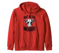 Not In The Moooood Funny Cow Animal Humor Men Women Kids Zip Hoodie