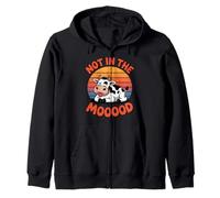 Not In The Moooood Funny Cow Animal Humor Men Women Kids Zip Hoodie