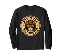 Not in The Moooood Funny Western Moody Angry Cow Sarcastic Long Sleeve T-Shirt