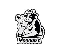 Not in the Mooooo'd Moody Cow Pin Brooch, Emotional Support Cow Enamel Pin, Funny Gift For Sarcastic Sassy Friend Coworker, Not In The Mood Brooches, Animal Pun Lapel Badge, Attitude Hilarious