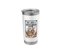 Not Just A Moth Moon Owl Reader Book Lover Entomology Nature Stainless Steel Insulated Tumbler