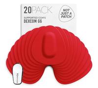 Not Just A Patch CGM Sensor Patches for Dexcom G6 & MiaoMiao (20 Pack) - Water Resistant & Durable for Active Lifestyle for 10-14 Days - Pre-Cut Dexcom G6 Adhesive Patches in Red