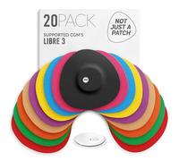Not Just A Patch Freestyle Libre 3 Plus Sensor Covers (20 Pack) - Breathable, Sweatproof & Secure Hold - Precision-Cut Hole for Ventilation, Enhanced Adhesion & Support - 10-14 Day Wear - Multicolor