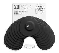 Not Just A Patch Freestyle Libre 3 Plus Sensor Covers (20 Pack) - Breathable, Sweatproof & Secure Hold - Precision-Cut Hole for Ventilation, Enhanced Adhesion & Gentle Support - 10-14 Day Wear - Black