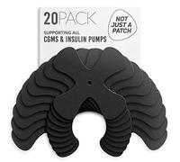 Not Just A Patch X-Patch CGM Sensor Patches (20 Pack) - Water Resistant Omnipod 5 Adhesive Patches - Durable for Active Lifestyle for 10-14 Days - Compatible with Dexcom G6, Libre 2 in Black
