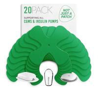 Not Just A Patch X-Patch CGM Sensor Patches (20 Pack) - Water Resistant Omnipod 5 Adhesive Patches - Durable for Active Lifestyle for 10-14 Days - Compatible with Dexcom G6, Libre 2 in Green
