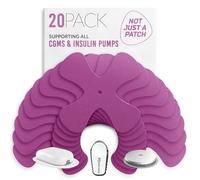 Not Just A Patch X-Patch CGM Sensor Patches (20 Pack) - Water Resistant Omnipod 5 Adhesive Patches - Durable for Active Lifestyle for 10-14 Days - Compatible with Dexcom G6, Libre 2 in Purple