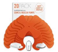 Not Just A Patch X-Patch CGM Sensor Patches (20 Pack) - Water Resistant Omnipod 5 Adhesive Patches - Durable for Active Lifestyle for 10-14 Days - Compatible with Dexcom G6, Libre 2 in Orange
