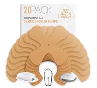Not Just A Patch X-Patch CGM Sensor Patches (20 Pack) - Water Resistant Omnipod 5 Adhesive Patches - Durable for Active Lifestyle for 10-14 Days - Compatible with Dexcom G6, Libre 2 in Beige