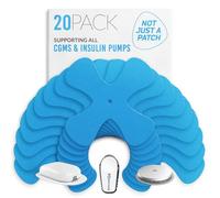 Not Just A Patch X-Patch CGM Sensor Patches (20 Pack) - Water Resistant Omnipod 5 Adhesive Patches - Durable for Active Lifestyle for 10-14 Days - Compatible with Dexcom G6, Libre 2 in Blue