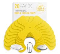 Not Just A Patch X-Patch CGM Sensor Patches (20 Pack) - Water Resistant Omnipod 5 Adhesive Patches - Durable for Active Lifestyle for 10-14 Days - Compatible with Dexcom G6, Libre 2 in Yellow