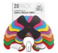 Not Just A Patch X-Patch CGM Sensor Patches (20 Pack) - Water Resistant Omnipod 5 Adhesive Patches - Durable for Active Lifestyle for 10-14 Days - Compatible with Dexcom G6, Libre 2 in Multi Color