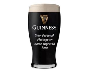 NOT JUST A PRINT Guinness Official Branded Pint Glass - Personalised Engraved Gift - Custom Message Beer Glass - Etched Name Gift for Him, Dad, Birthdays, Christmas - 20oz Gravity Pint Glass