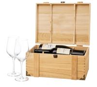 NOT JUST A PRINT Personalised 6 Bottle Wooden Wine Gift Box with Engraved Message | Custom Keepsake Crate with Optional Brass Plaque | Wine Lover, Wedding, Birthday, Anniversary or Corporate Gift
