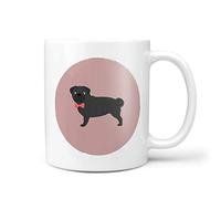 NOT JUST A PRINT Personalised Dog Mug with 27 Designs - Gift for Dog Lover, Ideal Secret Santa, Christmas Stocking Filler, Birthday, Mother’s Day or Father’s Day (Black Pug)