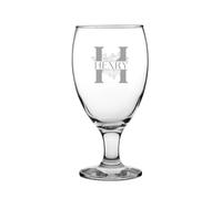 NOT JUST A PRINT Personalised Engraved Tulip Beer Glass - Custom Name, Message or Logo - Pint Glass Gift for Mum, Dad, Birthdays, Christmas, Father’s Day - Custom Beer Glass 16oz (Rose INITIA)