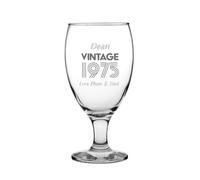 NOT JUST A PRINT Personalised Engraved Tulip Beer Glass - Custom Name, Message or Logo - Pint Glass Gift for Mum, Dad, Birthdays, Christmas, Father’s Day - Custom Beer Glass 16oz (Retro YE)
