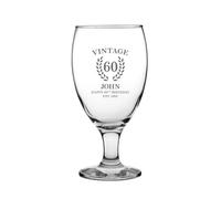 NOT JUST A PRINT Personalised Engraved Tulip Beer Glass - Custom Name, Message or Logo - Pint Glass Gift for Mum, Dad, Birthdays, Christmas, Father’s Day - Custom Beer Glass 16oz (Milestone YEA)