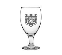 NOT JUST A PRINT Personalised Engraved Tulip Beer Glass - Custom Name, Message or Logo - Pint Glass Gift for Mum, Dad, Birthdays, Christmas, Father’s Day - Custom Beer Glass 16oz (Vintage MILESTO)