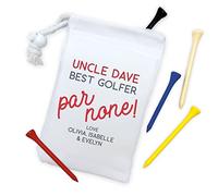 NOT JUST A PRINT Personalised Golf Gift Set - Golf Tee Bag Customised With Your Name or Text - Golf Tees Gift Set for Golfer ('Par None' Golf Pun)