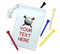 NOT JUST A PRINT Personalised Golf Gift Set - Golf Tee Bag Customised With Your Name or Text - Golf Tees Gift Set for Golfer (Any Text Golf Tee Bag)