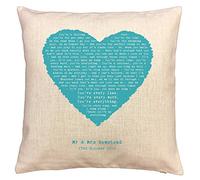 NOT JUST A PRINT Personalised Song Lyrics Pillow - Cushion Case with Favourite Band Lyrics Song | Romantic Vintage Heart Design, Thoughtful Gift Present (Michael Buble - Everything)