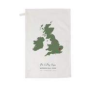 NOT JUST A PRINT Personalised Tea Towel 2nd Wedding - Present for 2 Years Married Sentimental | Gift Idea for Wife, Husband, Couple Marriage, Cotton Terry Towelling NJAP (Map)