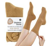 Not Just a Sock - Diabetic Socks for Men - One Size Fits All - Seamless Socks for Women - Loose-Top Non-Binding Socks for Improved Circulation - Copper Infused - Iced Coffee