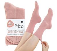 Not Just a Sock - Diabetic Socks for Men - One Size Fits All - Seamless Socks for Women - Loose-Top Non-Binding Socks for Improved Circulation - Copper Infused - Muted Clay Pink