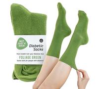 Not Just a Sock - Diabetic Socks for Men - One Size Fits All - Seamless Socks for Women - Loose-Top Non-Binding Socks for Improved Circulation - Copper Infused - Foliage Green