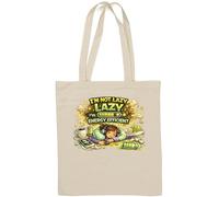 Not Lazy Just Energy Efficient Natural Cotton Tote Bag White