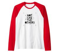 Not Like The Others Starry Inspirational Quote Raglan Baseball Tee, Men, Red/White, XL