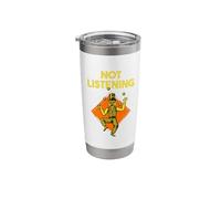 Not Listening Funny Sarcastic Humor Sarcasm Introvert Nerd Stainless Steel Insulated Tumbler