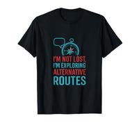 Not Lost Exploring Alternative Routes Trucker Compass T-Shirt