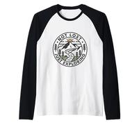 Not Lost Just Exploring Hiker Adventure Hiking Raglan Baseball Tee