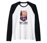 Not Lost Just Exploring Hiker Adventure Hiking Raglan Baseball Tee