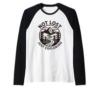 Not Lost Just Exploring Hiker Adventure Hiking Raglan Baseball Tee