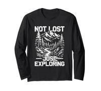 Not Lost just Exploring Mountaineer Funny Hiking Hiker Long Sleeve T-Shirt