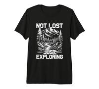 Not Lost just Exploring Mountaineer Funny Hiking Hiker Premium T-Shirt