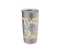 Not Lost just Exploring Mountaineer Funny Hiking Hiker Stainless Steel Insulated Tumbler