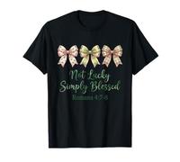 Not Lucky Blessed Romans 4:7-8 Bows Simply St Patricks Day T-Shirt