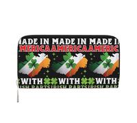 Not Lucky Simply Blessed Christian St Patrick's Day PU Leather Wallet for Women Men Credit Card Wallet Long Clutch Purse Around Zipper Wallets