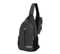 |Not Made In China| Crossbody Sling Backpack, Sling Bag For Travel and Hiking, Chest Bag, Black, M