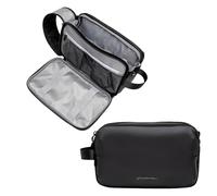 (Not Made In China) Men's Travel Toiletry Bag, Dopp Kit For Men, Water-Resistant Shaving Bag and Organizer for Toiletries and Accessories, Black, M, Toiletry Bags