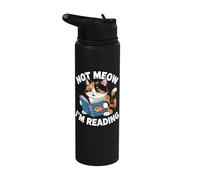 Not Meow I'm Reading Stainless Steel Insulated Water Bottle