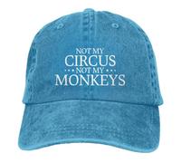Not My Circus Not My Monkeys Hat for Men Dad Hat Graphic, Blue, One size