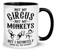 Not My Circus Not My Monkeys Mug - Funny Gifts for Boss, Coworkers Funny Office Mug - Funny Retirement Gifts for Mom Dad Grandma Grandpa Friends - Humor Sarcasm Sarcastic Funny Coffee Mug 11OZ