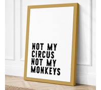 Not My Circus Typography Canvas Wall Art Print 30x20 Inch (76 x 51 cm)