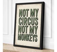 Not My Circus Vintage Canvas Wall Art Print 18x12 Inch