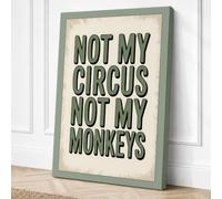 Not My Circus Vintage Canvas Wall Art Print 18x12 Inch (46 x 30 cm)